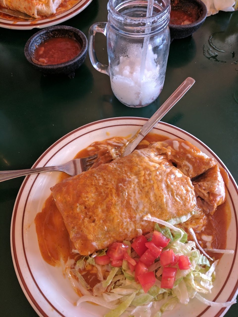 Menu page showing menudo, pozole, and desserts.