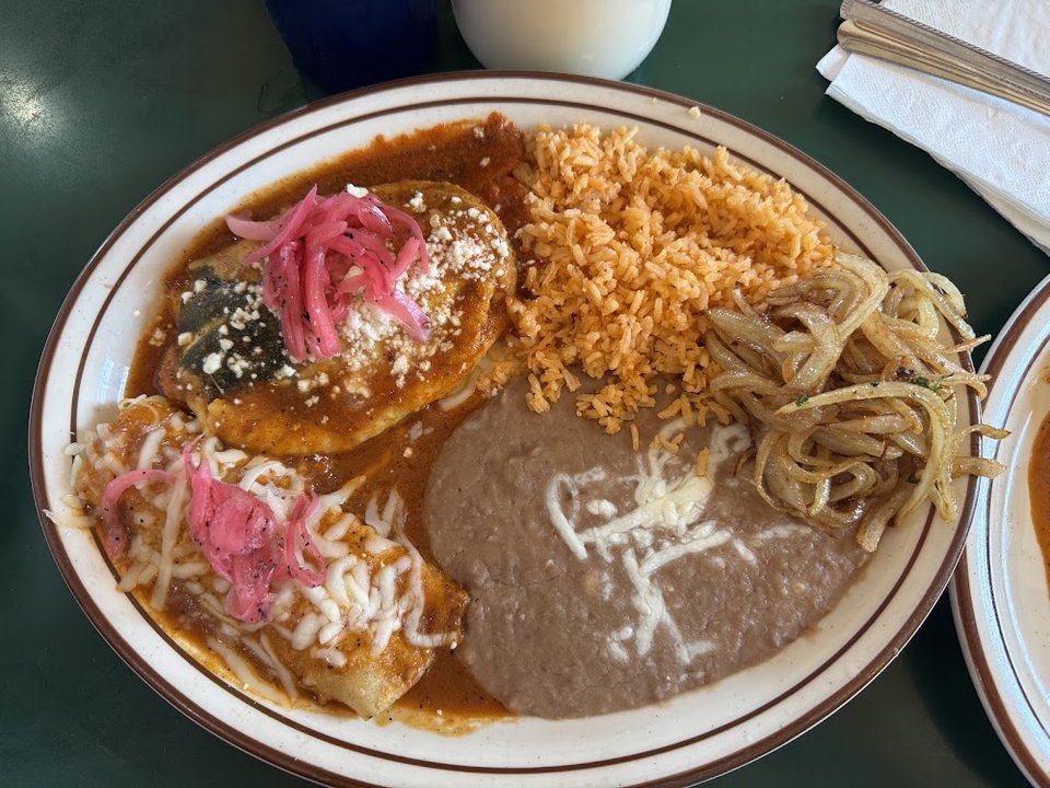 Printed menu featuring Mexican breakfast and comfort food.