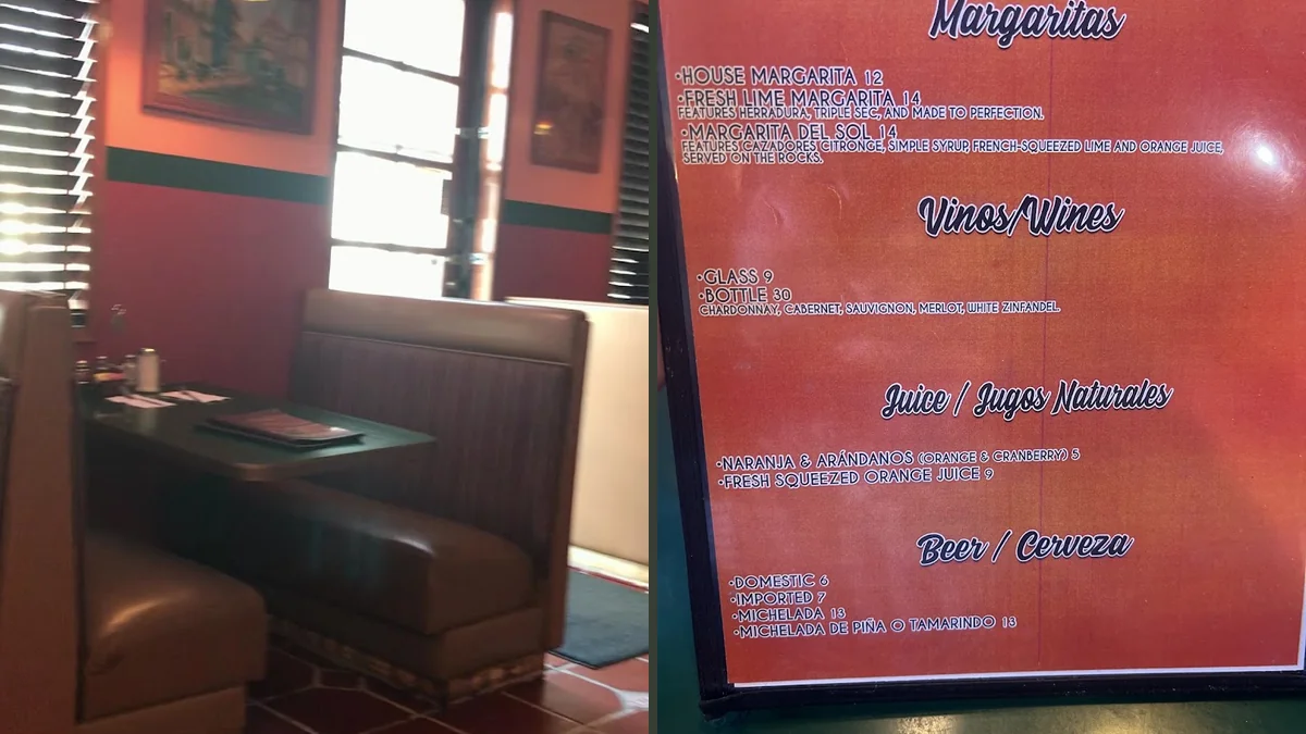 Breakfast dishes served in a cozy, busy space.